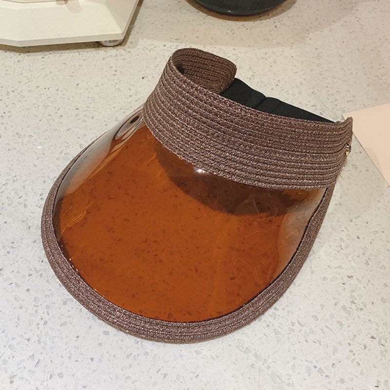 Mũ Che Nắng Hở Chóp Màu Trong Suốt Lấp Lánh Thời Trang Đi Biển Cho Nữ