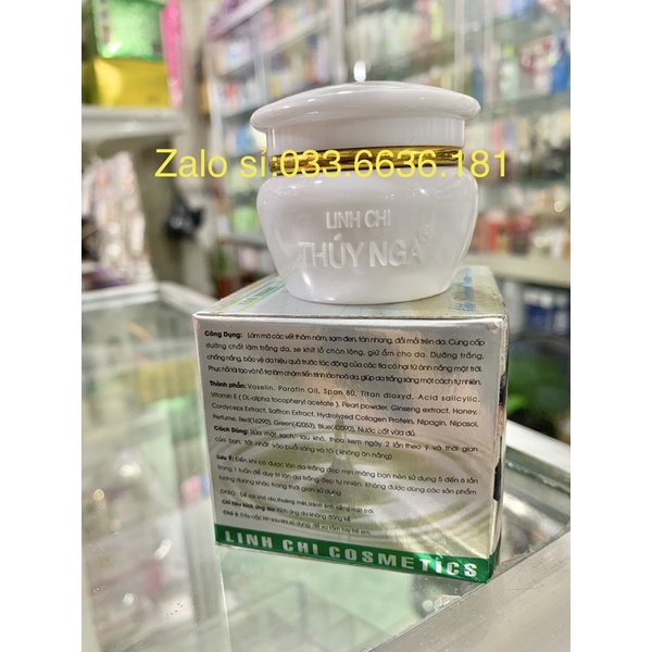 kem linh chi thuý nga( hủ màu trắng) nám- trắng da-chống nắng  hủ 6,5G