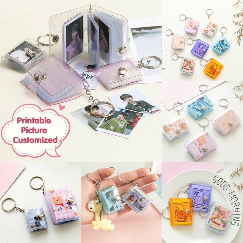 Móc khóa album ảnh mini free in ảnh theo yêu cầu dễ thương độc lạ, móc chìa khoá xe máy