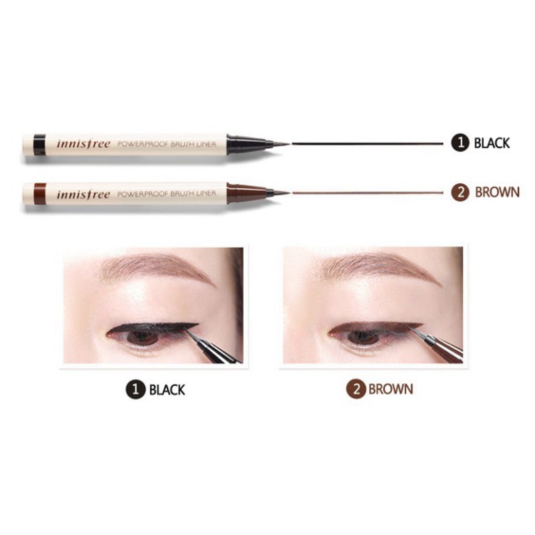 CV DVQ (mẫu 2019) Bút kẻ mắt nước Innisfree Powerproof Brush Liner 8 CV