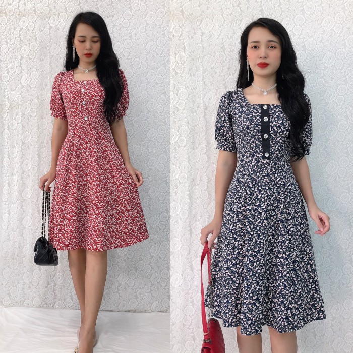 Đầm Xòe Hoa Nhí Siêu Xinh, Chất Mát, Giá Rẻ S&amp;M GR114