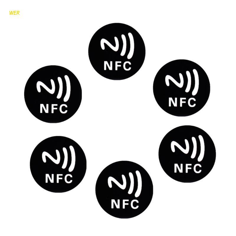 6 Miếng dán chống kim loại NFC NTAG213 màu đen 213 dành cho điện thoại thông minh