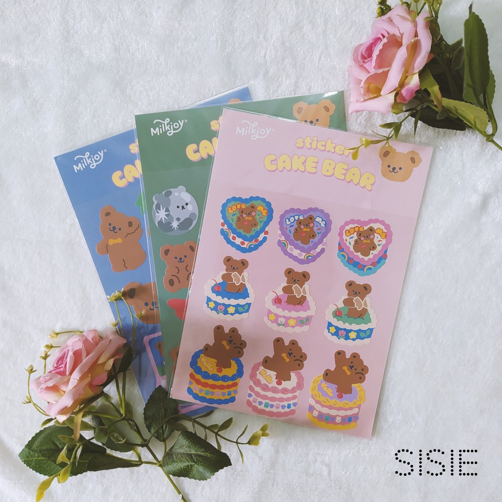 SS02 - Sticker dán Cake Bear