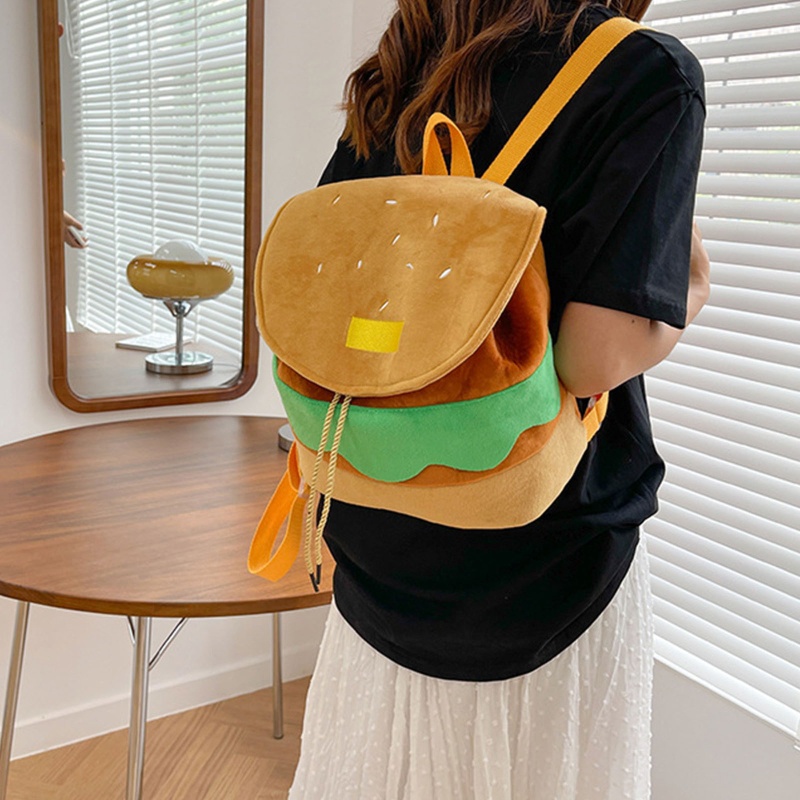 Ba Lô Rút Dây Hình Hamburger Sức Chứa Lớn Cho Bé Trai