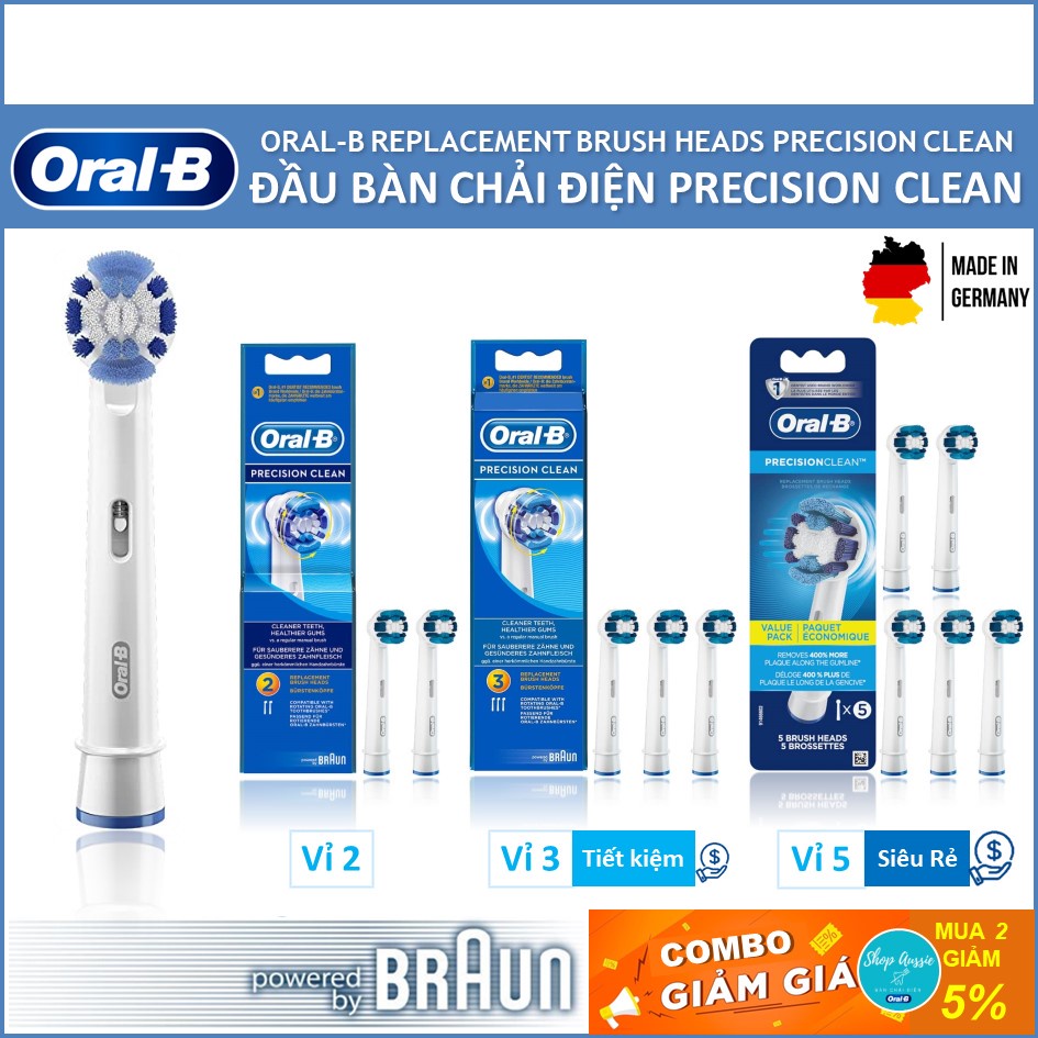 Đầu Thay Thế Bàn Chải Điện Oral-B Braun - Precision Clean