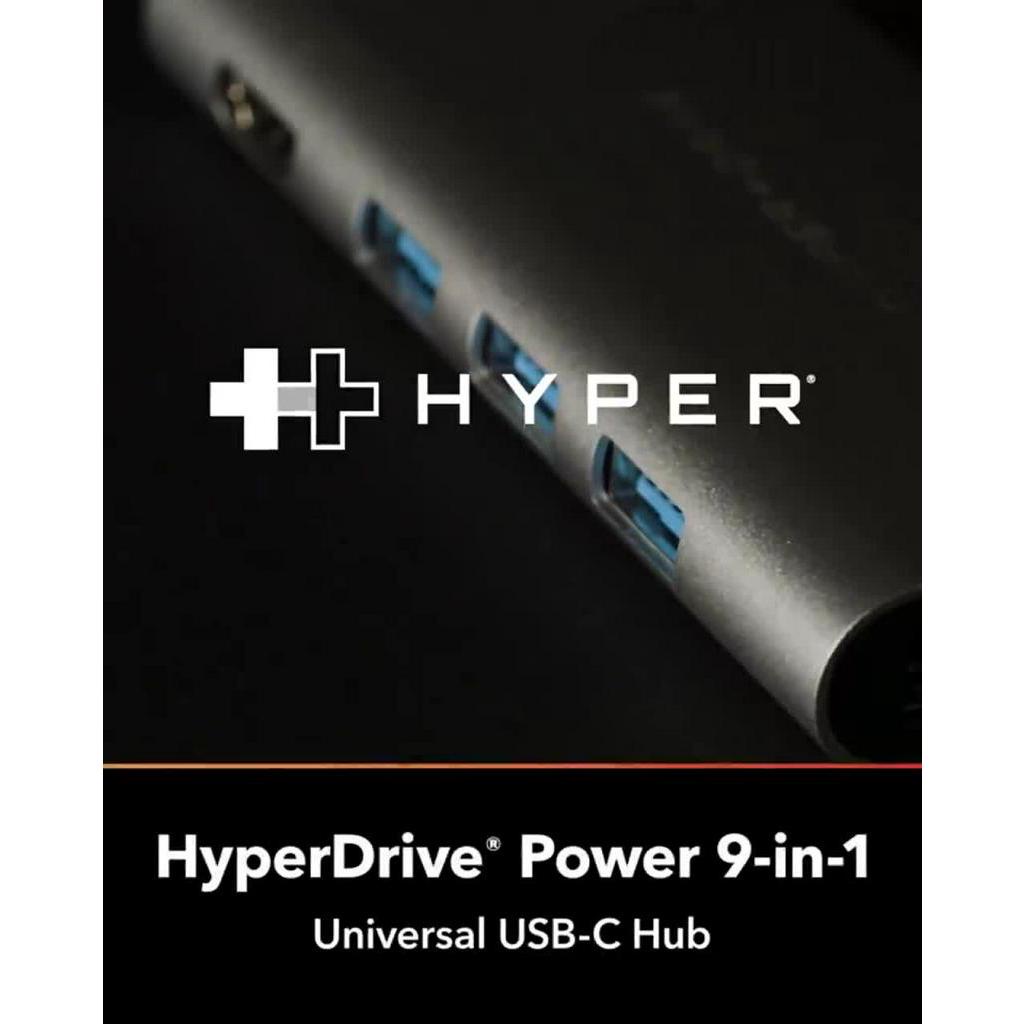 Hub chuyển đổi 9-in-1 Hyper Drive Power USB-C cổng chuyển cho Macbook/Laptop/PC chính hãng - HD30F | BigBuy360 - bigbuy360.vn