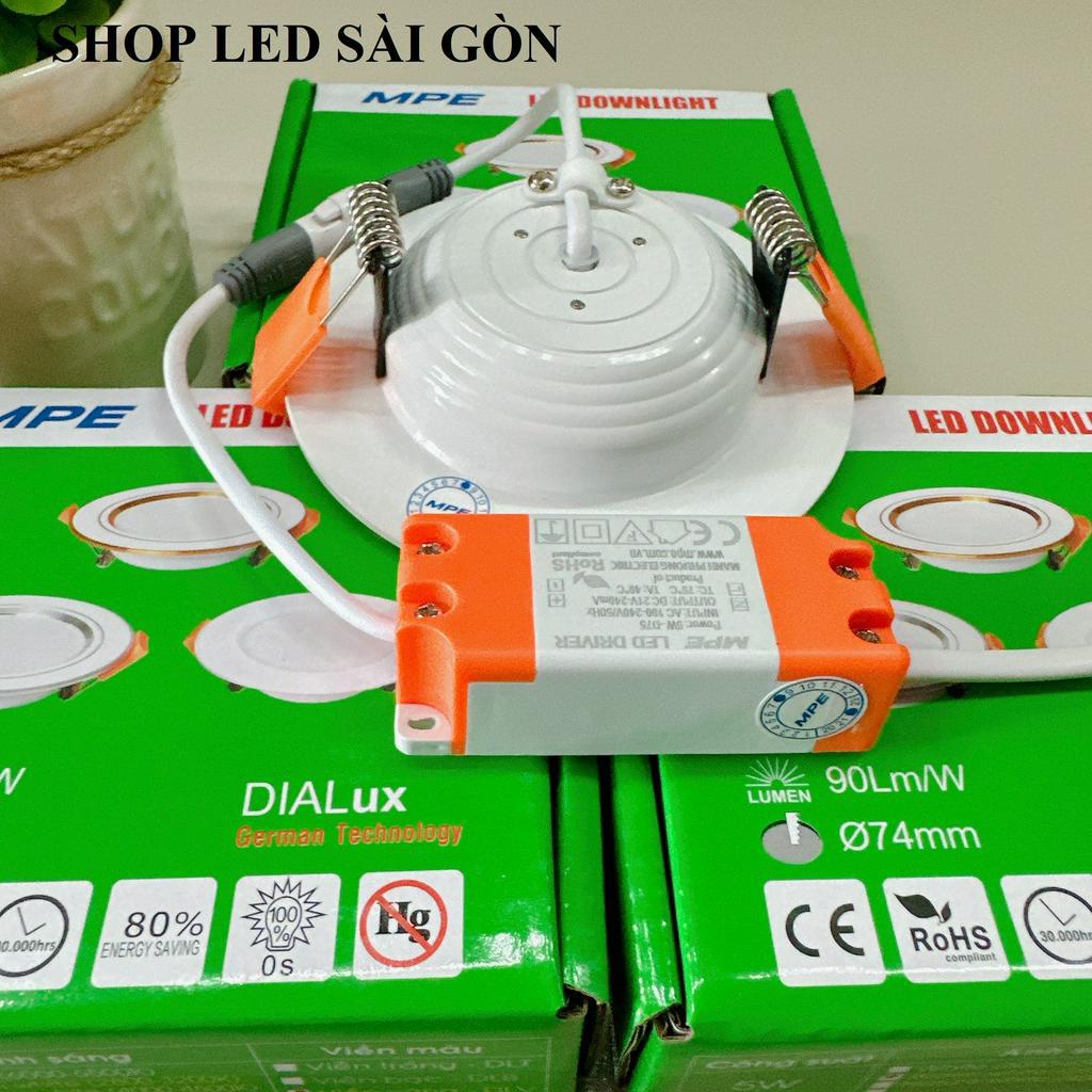 Led  Downlight Âm Trần Tròn Viền Vàng 5W, 7W, 9W, 12W MPE  DLB BẢO HÀNH 2 NĂM ĐỔI MỚI
