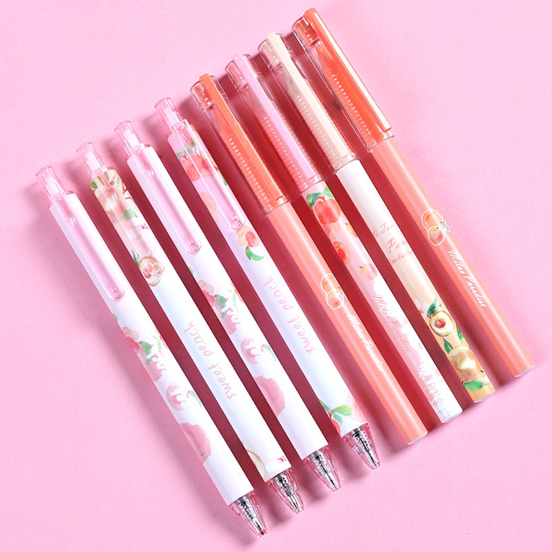 Office stationery peach paradise press quick drying gel pen student test  writing signature pen