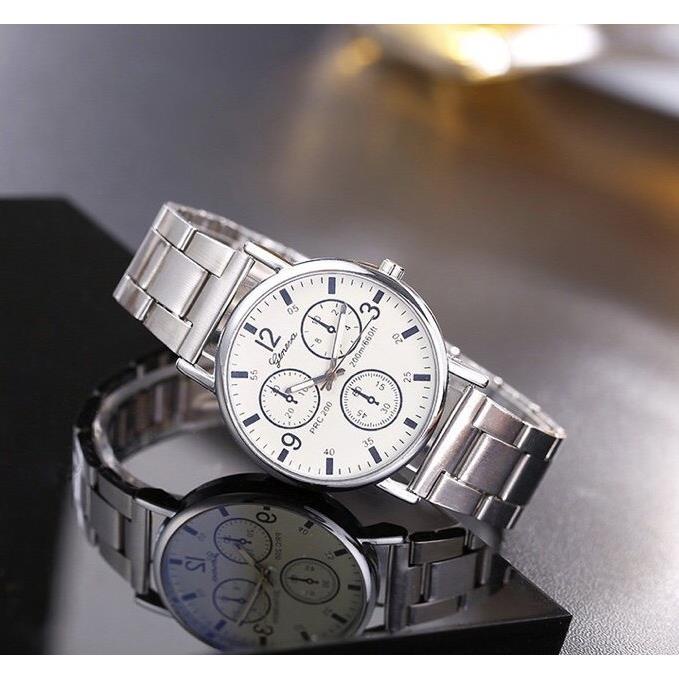 Đồng Hồ Nam Thời Trang Rẻ Đẹp Geneva KW4 ,3 Kim,Dây inox sang trọng,lịch lãm