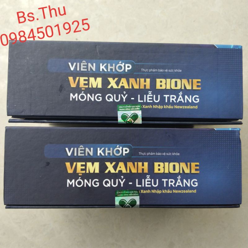 VIÊN KHỚP VẸM XANH BIONE móng quỷ, liễu trắng hộp 60 viên hỗ trợ khớp vận động linh hoạt, dưỡng khớp