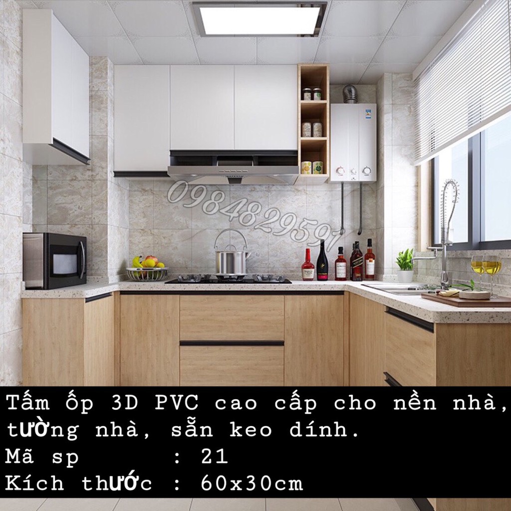 Siêu rẻ_Tấm ốp 3D PVC cao cấp cho nền nhà, tường nhà, sẵn keo dính.