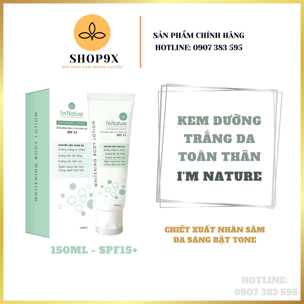 Kem Dưỡng Trắng Da Toàn Thân I'm Nature Whitening Body Lotion I'M NATURE 150ml SPF15+