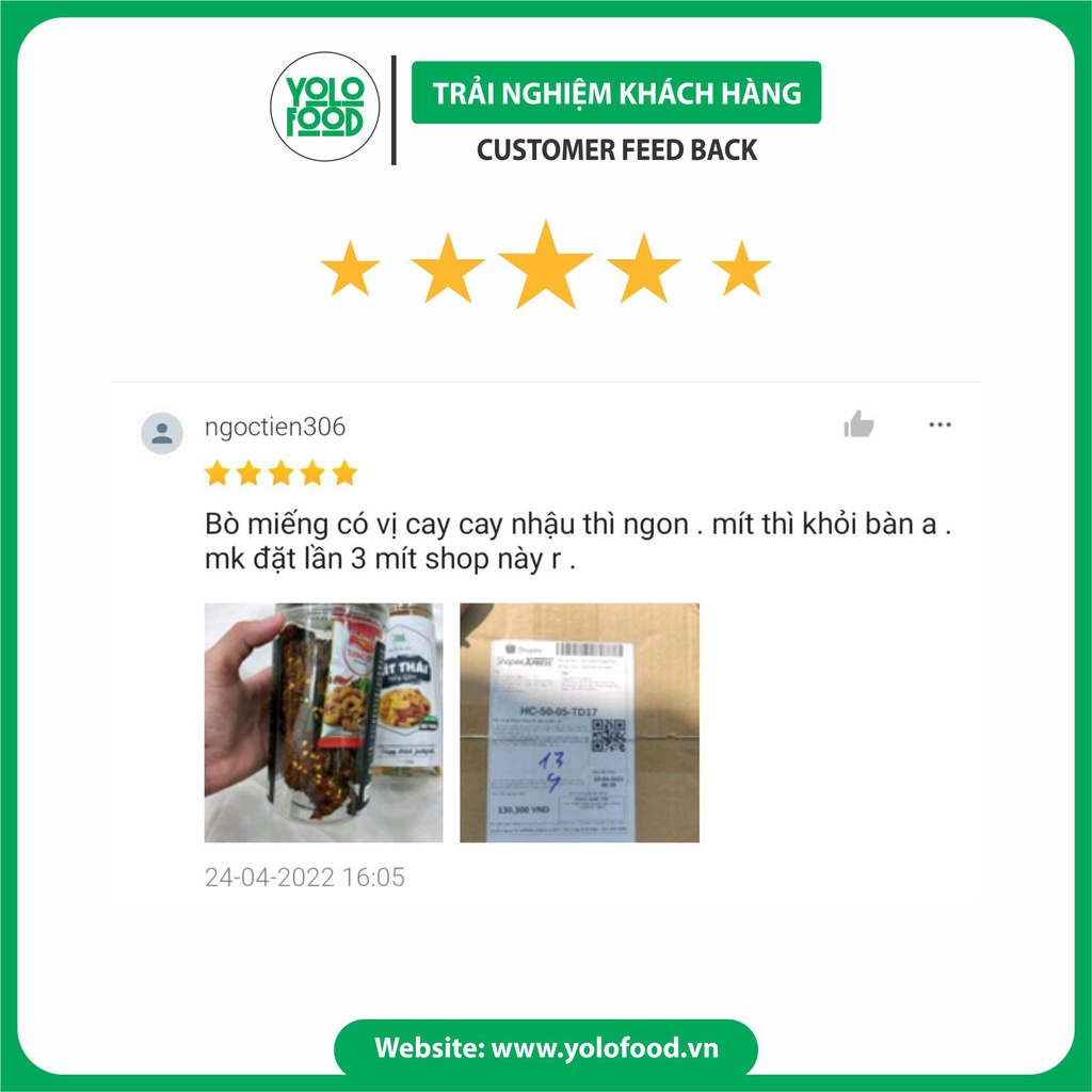 Khô bò miếng 250g YOLOFOOD đồ ăn vặt chất lượng, khô bò miếng mềm loại đặc biệt vị cay cay nguyên miêng đóng hộp atvstp