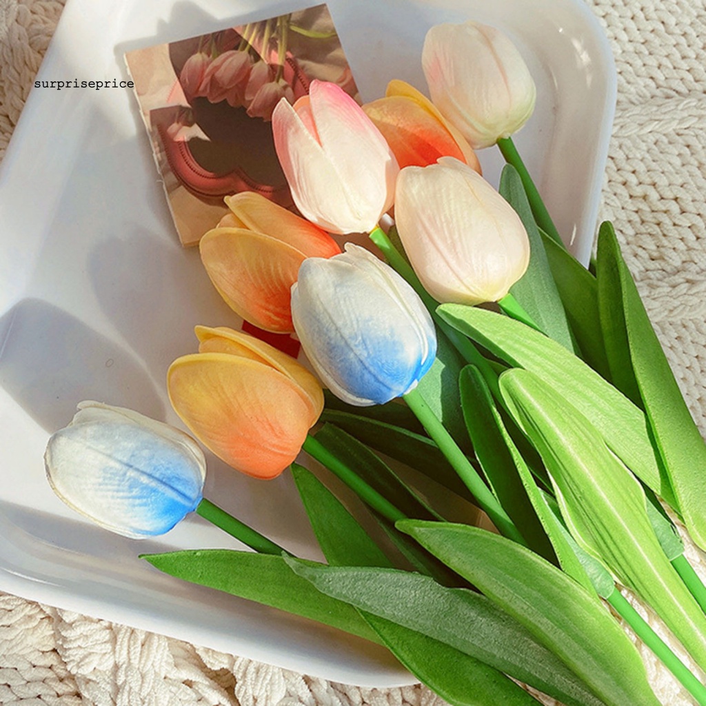 Set 3 Bông Hoa Tulip Nhân Tạo Nhiều Màu Sắc Dùng Để Trang Trí