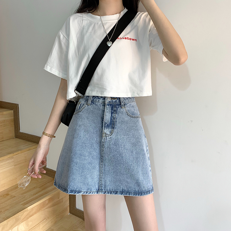 Chân váy denim chữ A xinh xắn dễ thương 33112