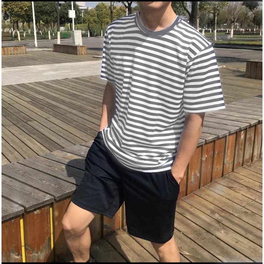 Áo thun Stee Sọc ngang RED Basic CVC - Giá sỉ Unisex