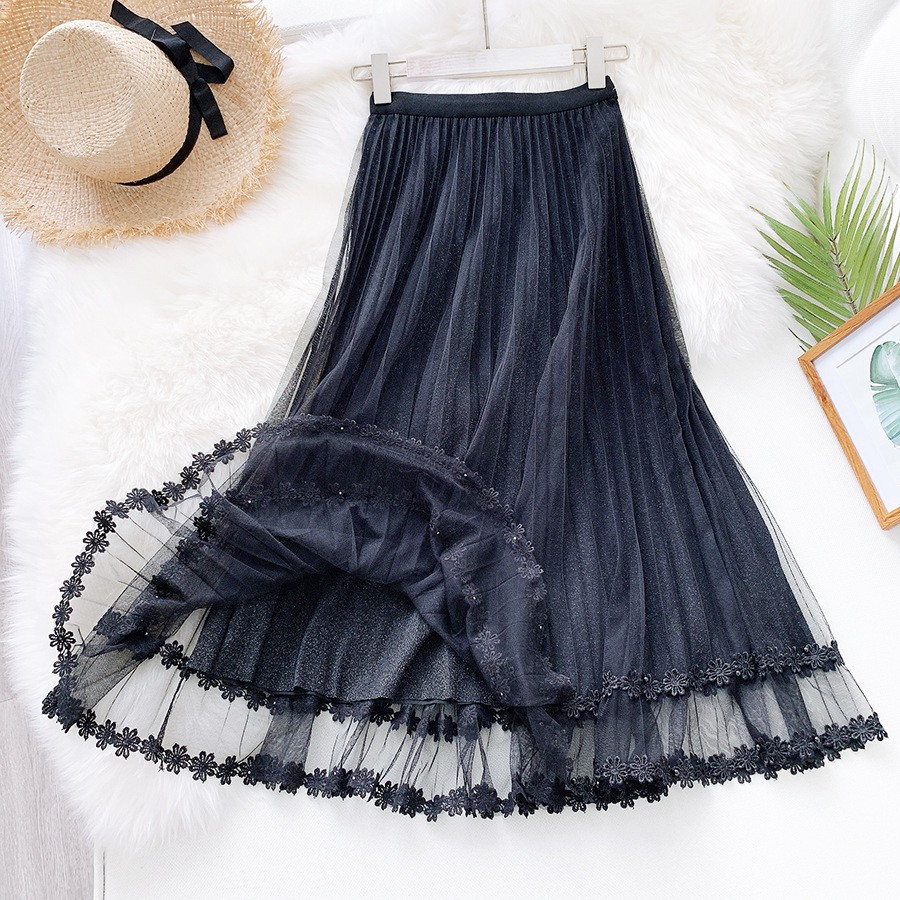 Chân váy tutu đính hoa lấp lánh VAY57