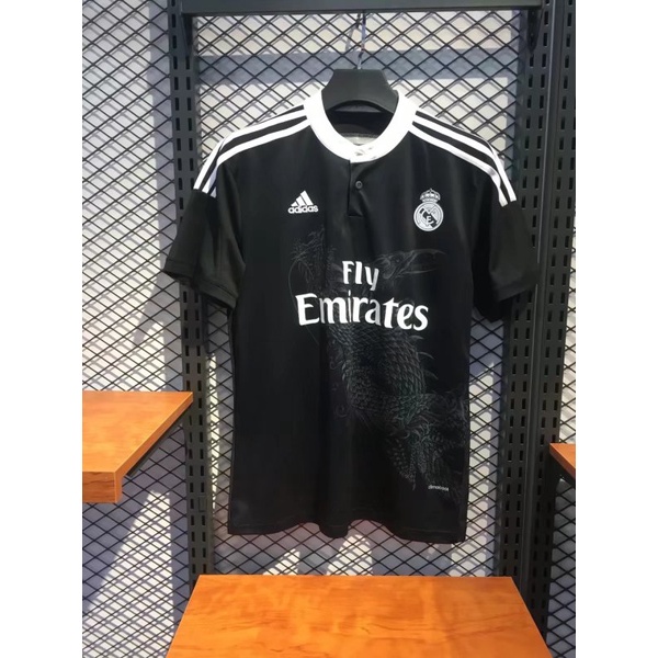 Áo Thun Bóng Đá Ngắn Tay Màu Đen Đội Real Madrid 1415 Thời Trang Cao Cấp