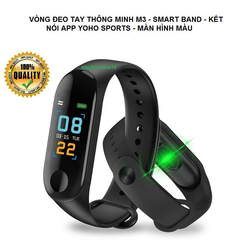 [ HOT ] Vòng đeo tay thông minh M3 🎁 theo dõi nhịp tim,đo bước chân,theo dõi vận động sức khỏe với độ chính xác cao