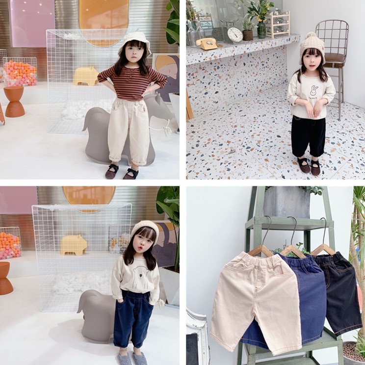 Quần dài vải cotton thoải mái cho bé gái