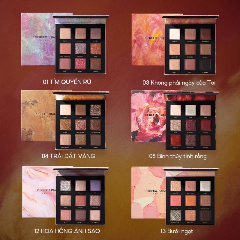 Phấn mắt Perfect Dairy Star Dust Eyeshadow palette bảng 9 màu