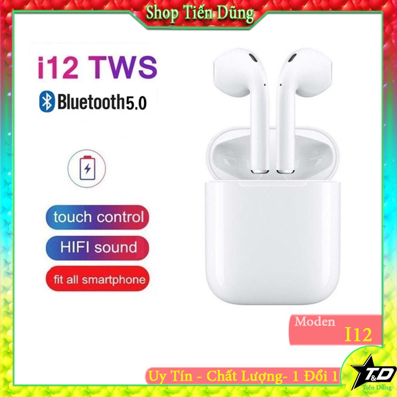 Tai nghe bluetooth i12 dòng tai nghe giá rẻ - Tai nghe có mic với tai nghe không dây