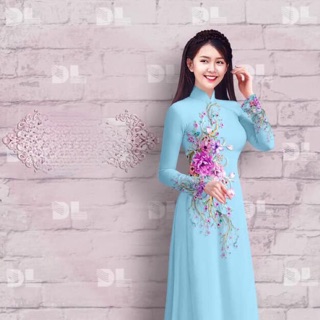 Vải may áo dài 3d hoa eo cực đẹp -hot- vải tằm mềm rủ mặc mát