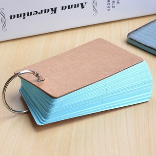 Bộ Thẻ Ghi Nhớ Thẻ Flashcard Xanh Dương 80 Tờ Học Tiếng Anh Học Ngoại Ngữ Bo Góc Kèm Khoen Bìa 7x4cm