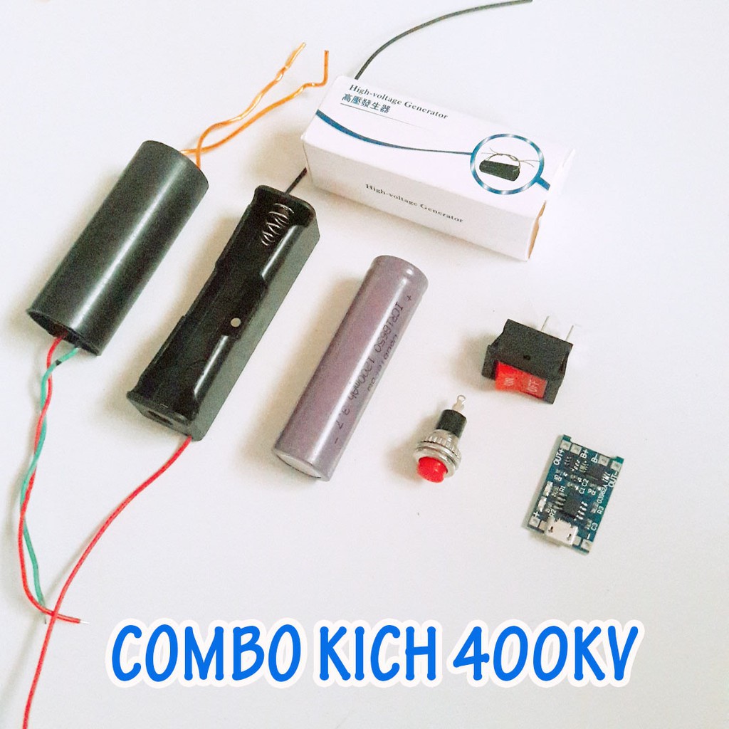 Bộ Kích điện 400KV- Combo Đầy Đủ Pin 2000mAh .