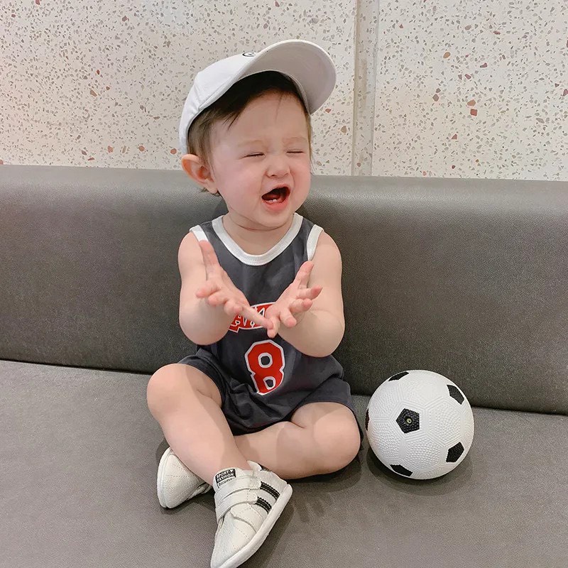 Bộ Áo Liền Quần Sát Nách Mùa Hè Phong Cách Thể Thao Cho Bé Trai Bé Gái Sơ sinh 𝟐𝟑𝐁𝐃𝐃𝐔