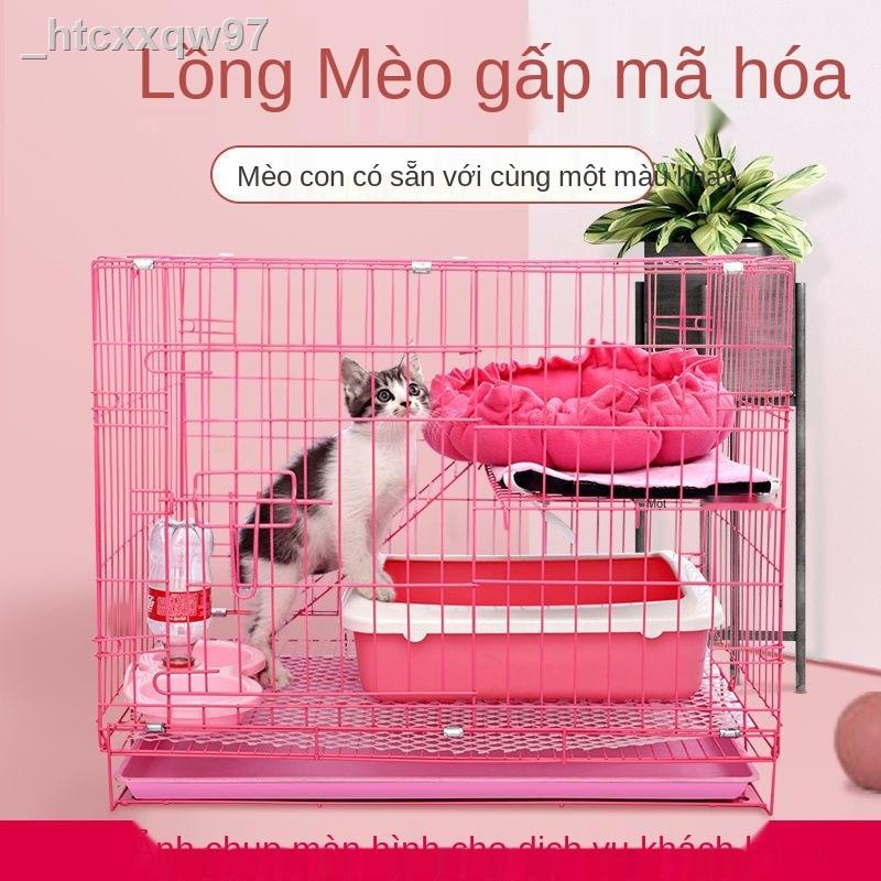 Lồng mèo mã hóa nhỏ hộ gia đình hai lớp nhiều gấp trong nhà vật nuôi con trưởng thành biệt thự
