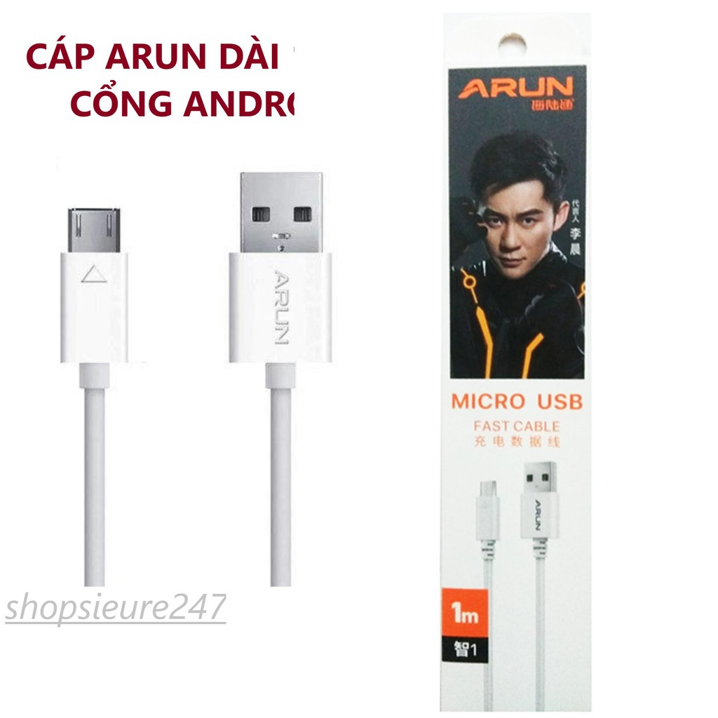 [NEW 9/2020] CÁP SẠC ARUN DÀI 1M CỔNG ANDROID SHOP YÊU THÍCH