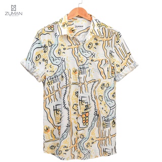 Áo sơ mi nam họa tiết tay ngắn Plaid Shirt  ASM41 ZUMAN, form suông, Chất lụa chéo, thoáng mát, không nhăn