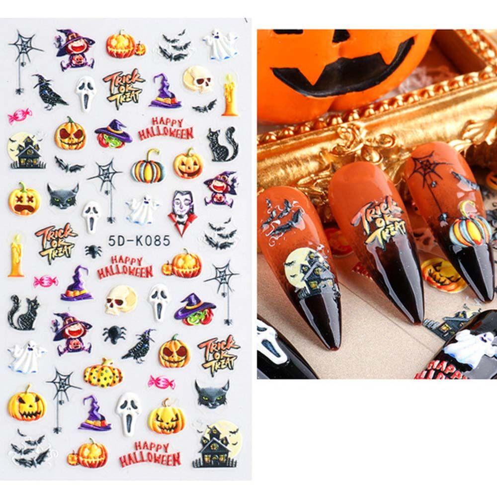 Miếng Dán Trang Trí Móng Tay Họa Tiết Halloween Dễ Thương