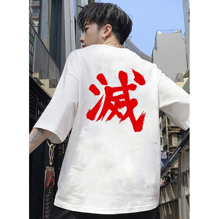 Áo thun unisex form rộng chữ kiểu phong cách Nhật Bản vải dày mịn 2020T2462