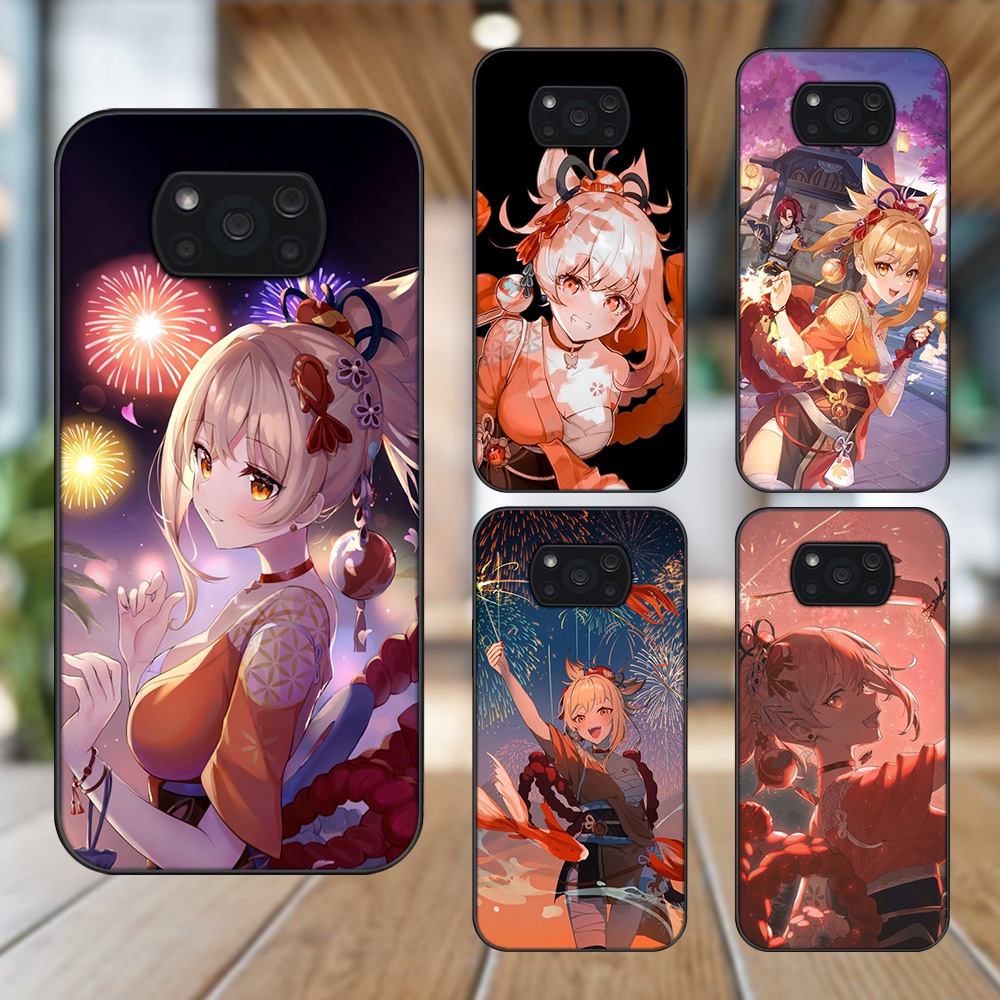 Ốp lưng Xiaomi Poco X3, Poco X3 Pro, Poco X3 NFC viền đen in hình Yoimiya Genshin Impact