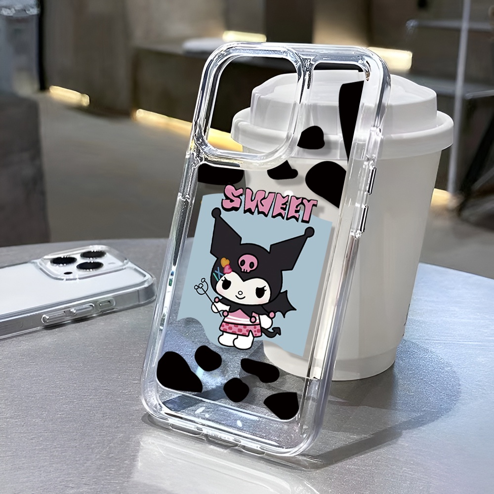 Ốp Điện Thoại Trong Suốt Họa Tiết Bò Sữa Kuromi Cho iphone 14ProMax 14Plus 13 11 12 7Plus X XR