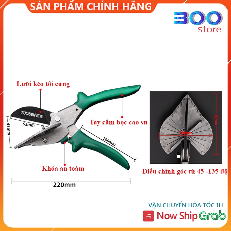 Kéo cắt góc kéo cắt nẹp điện kìm cắt góc đa năng có thể điều chỉnh 45-135 độ cao cấp thương hiệu TOUSEN