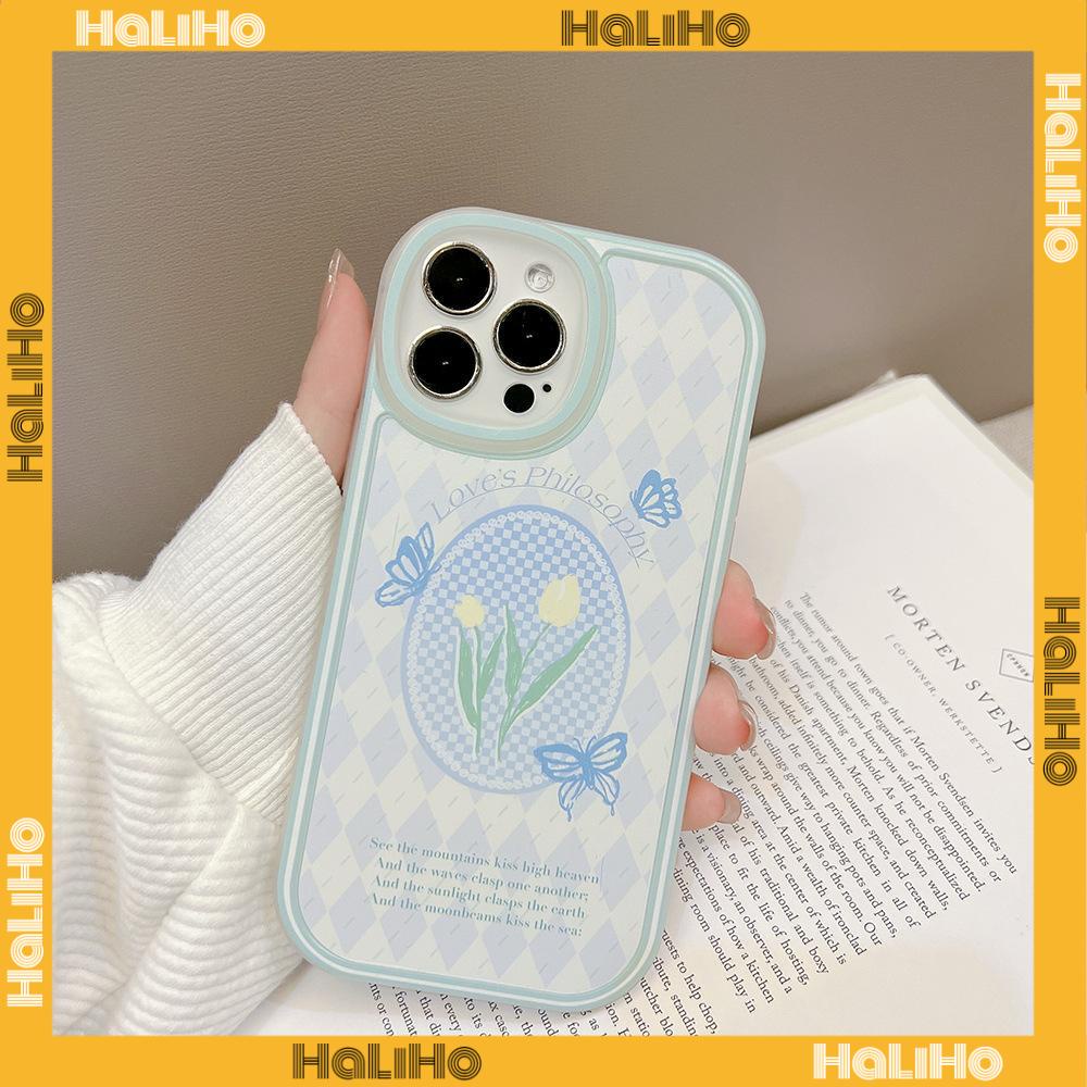 iPhone Case Silicone Soft Case Clear Case TPU Airbag Shockproof Full Coverage Protection Camera Blue Butterfly Flowers For iPhone 13 Pro Max iPhone 12 Pro Max iPhone 11 iPhone7Plus