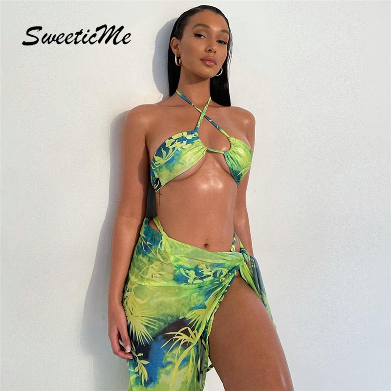 Set Đồ Ngủ Sweeticme 2021 Gồm Áo Không Tay Xuyên Thấu Và Quần Lót Lọt Khe Thời Trang Quyến Rũ Cho Nữ | BigBuy360 - bigbuy360.vn