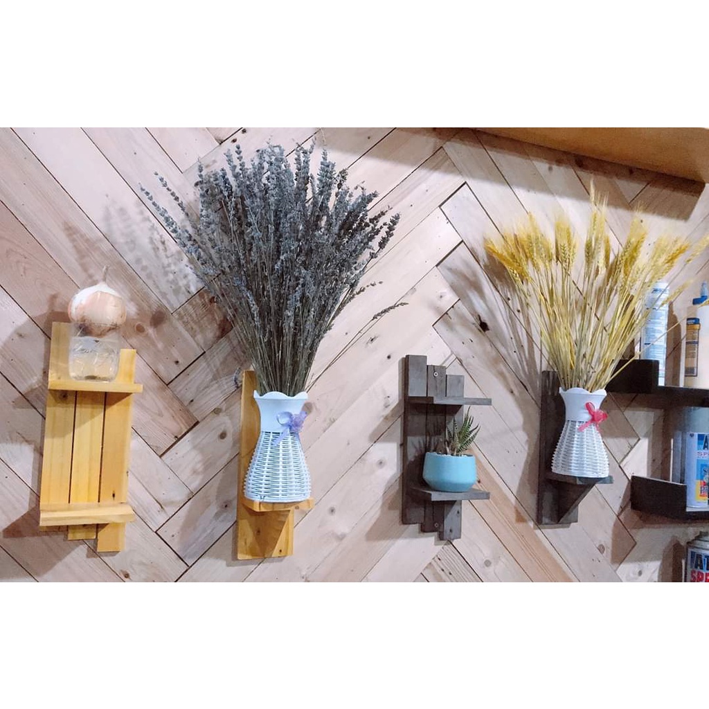 [Siêu Sale] Tông Kệ gỗ treo tường - Giá gỗ để cây, hoa - Giá trang trí - Kệ decor HPKTT 16 HP Decor