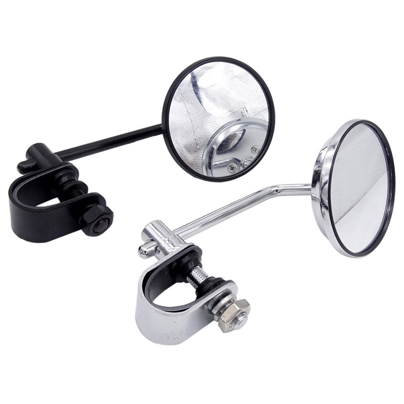 1 Cặp Gương Chiếu Hậu Tròn 8mm Bằng Thép Không Gỉ Thông Dụng Phong Cách Cổ Điển Cho Xe Máy