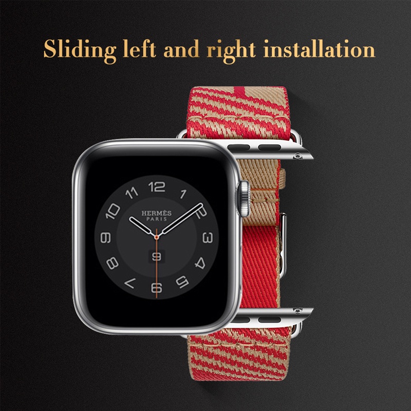 Dây đeo bằng nylon thích hợp cho đồng hồ Apple Watch 38/42Mm 40/44Mm 41/45mm Series 7 6 SE 5 4 3