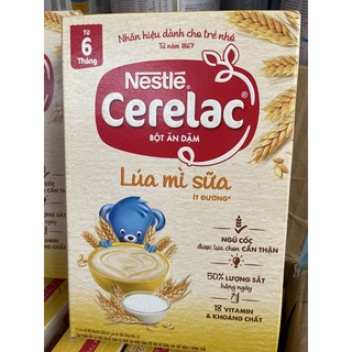Bột ăn dặm nestle cerelac lúa mì & sữa hộp giấy 200g