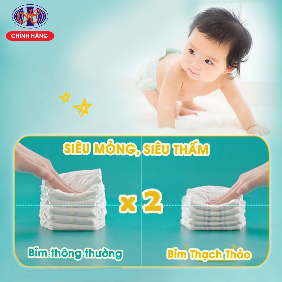 Tã dán cho trẻ sơ sinh Thạch Thảo Papy’s Mềm Nhẹ Siêu Thấm Khô Thoáng - Freesize 30 Miếng