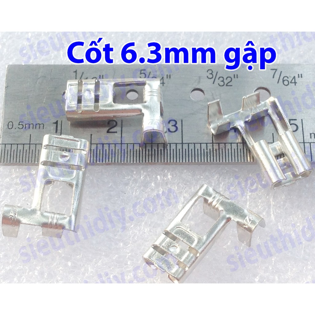 Cốt cos 2.8-4.8-6.3mm cái + áo gập vuông chữ L Đồng mạ thiếc