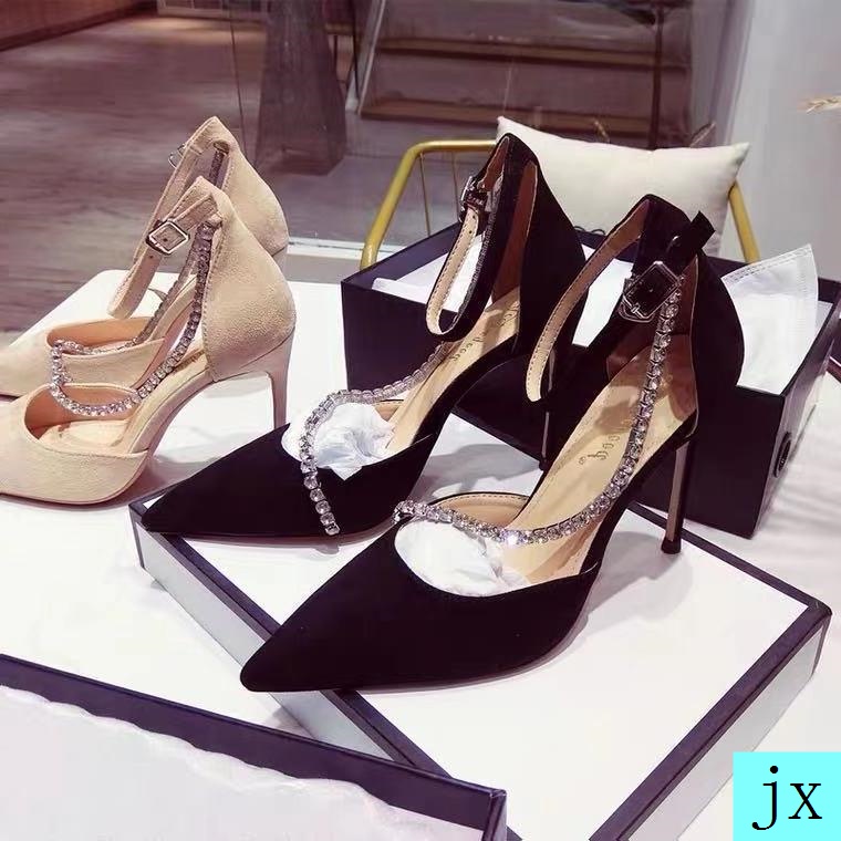 Giày cao gót màu đen thời trang mùa xuân dành cho nữ