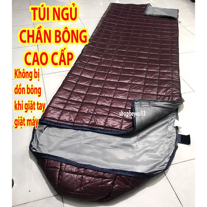 Túi ngủ văn phòng,du lịch,dã ngoại chần bông 3 lớp cao cấp Dầy Dặn kèm túi đựng