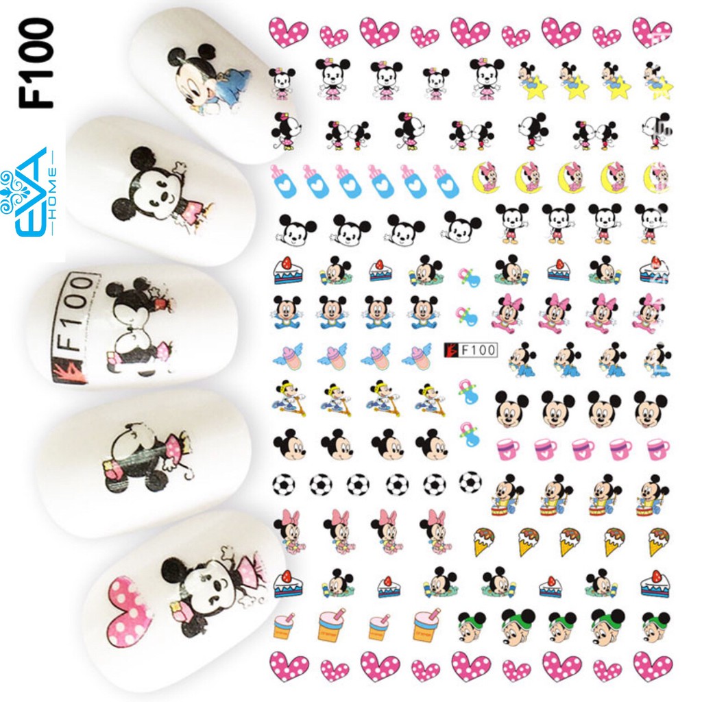 Miếng Dán Móng Tay 3D Nail Sticker Hoạt Hình Chuột Mickey F100