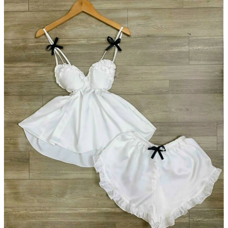 Sét bộ 2 dây đính nơ chất vải phi lụa cao cấp